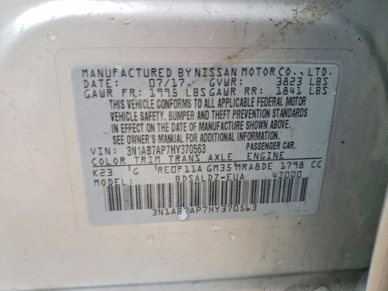 2017 Nissan Sentra Sv - zdjęcie 13