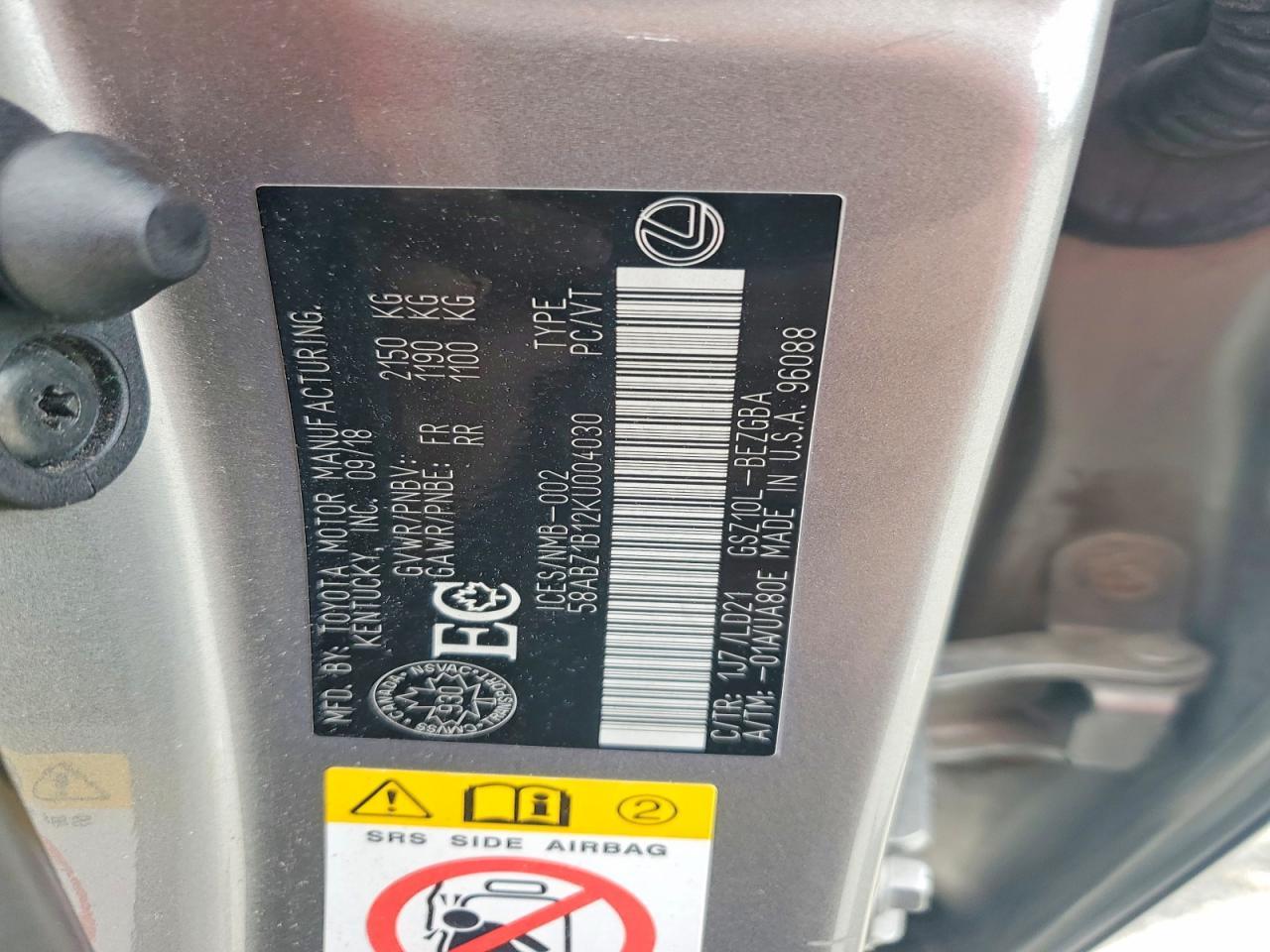 2019 Lexus Es 350 Base - zdjęcie 12