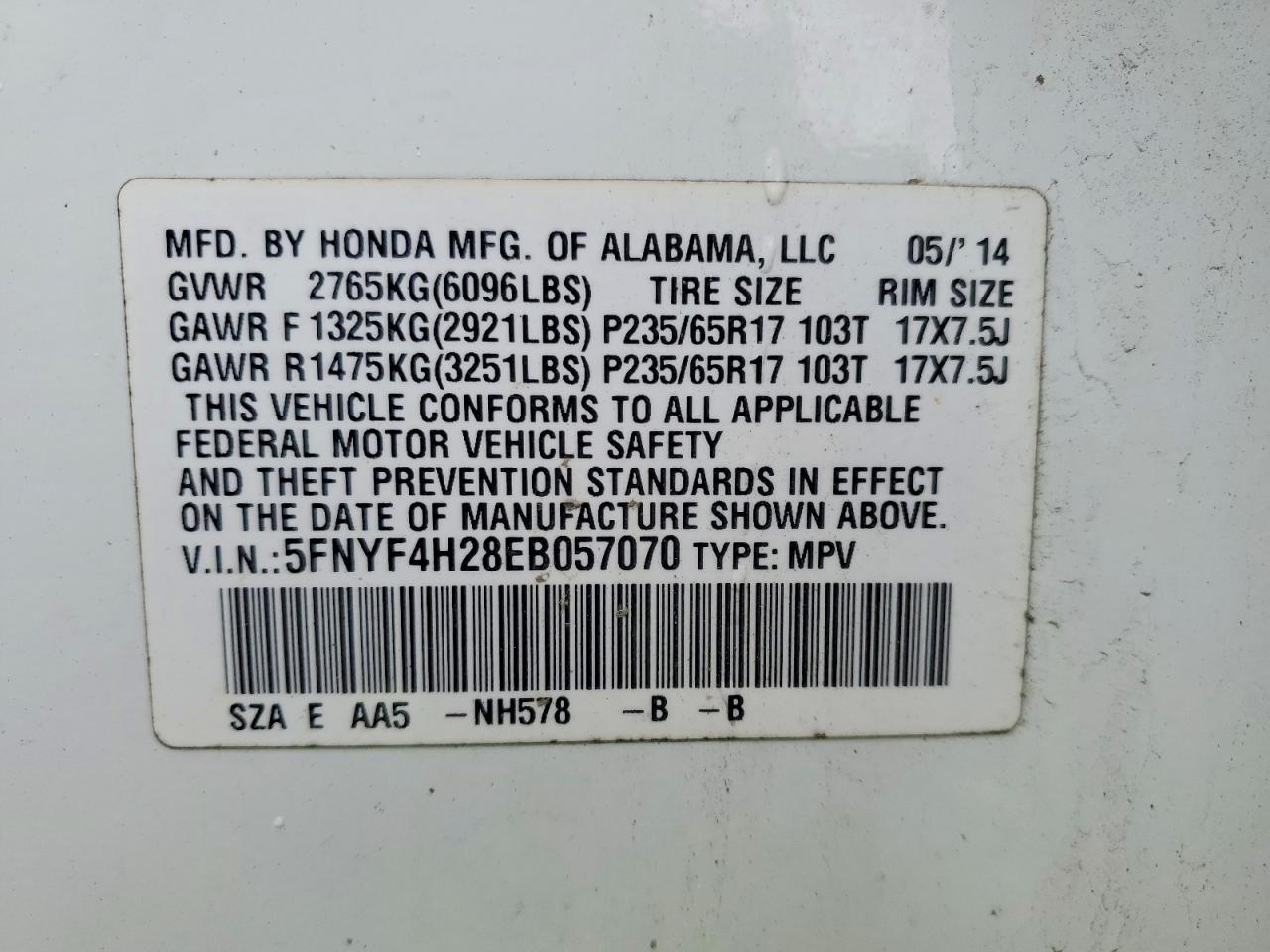 2014 Honda Pilot Lx - zdjęcie 12