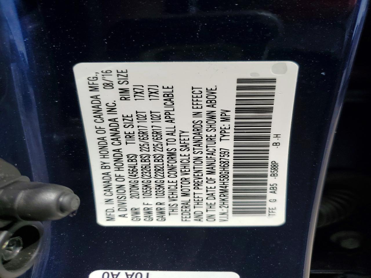 2016 Honda Cr-V Ex - zdjęcie 13