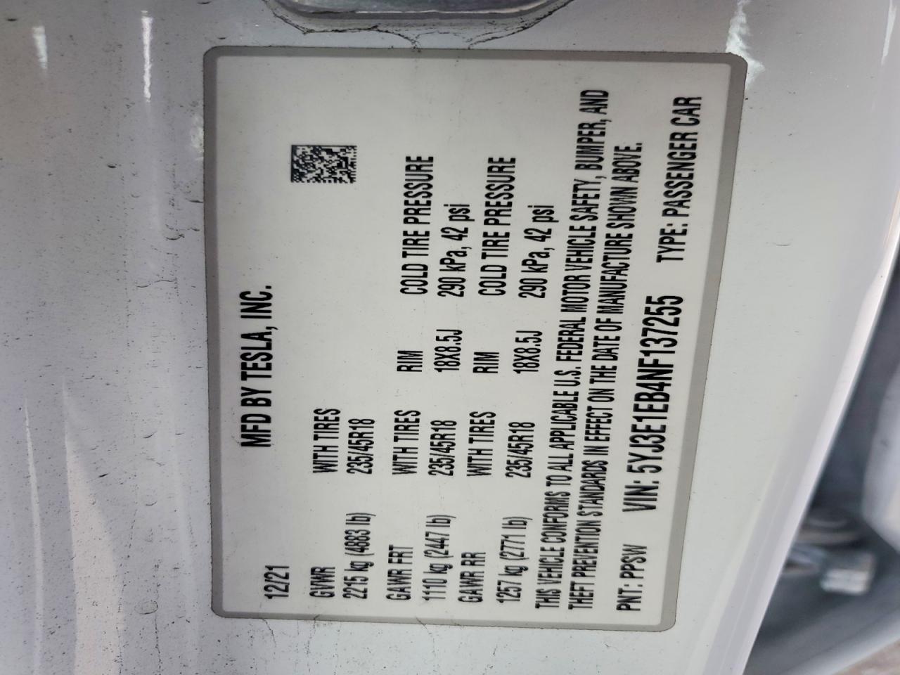 2022 Tesla Model 3 - zdjęcie 12