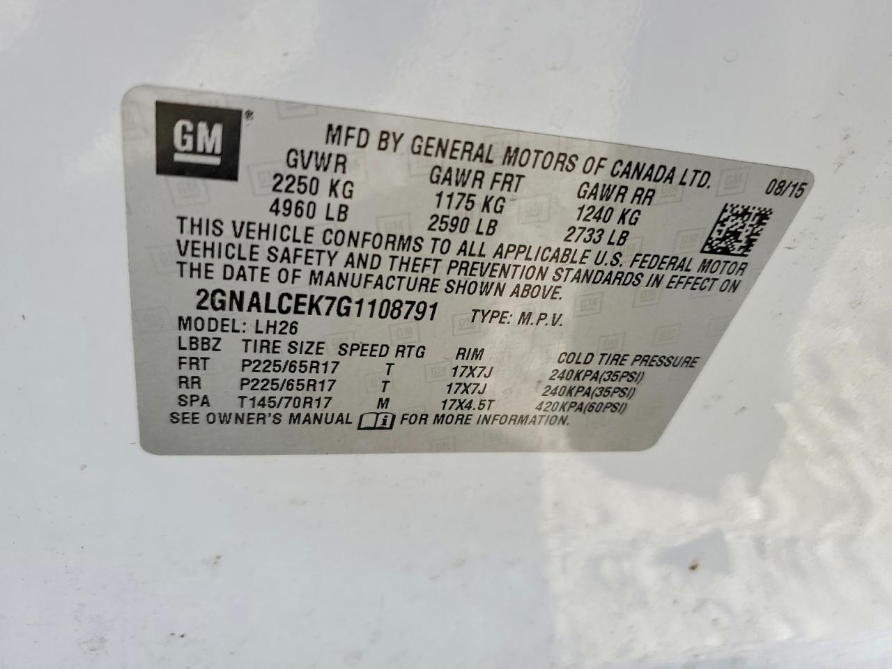 2016 Chevrolet Equinox Lt - zdjęcie 13