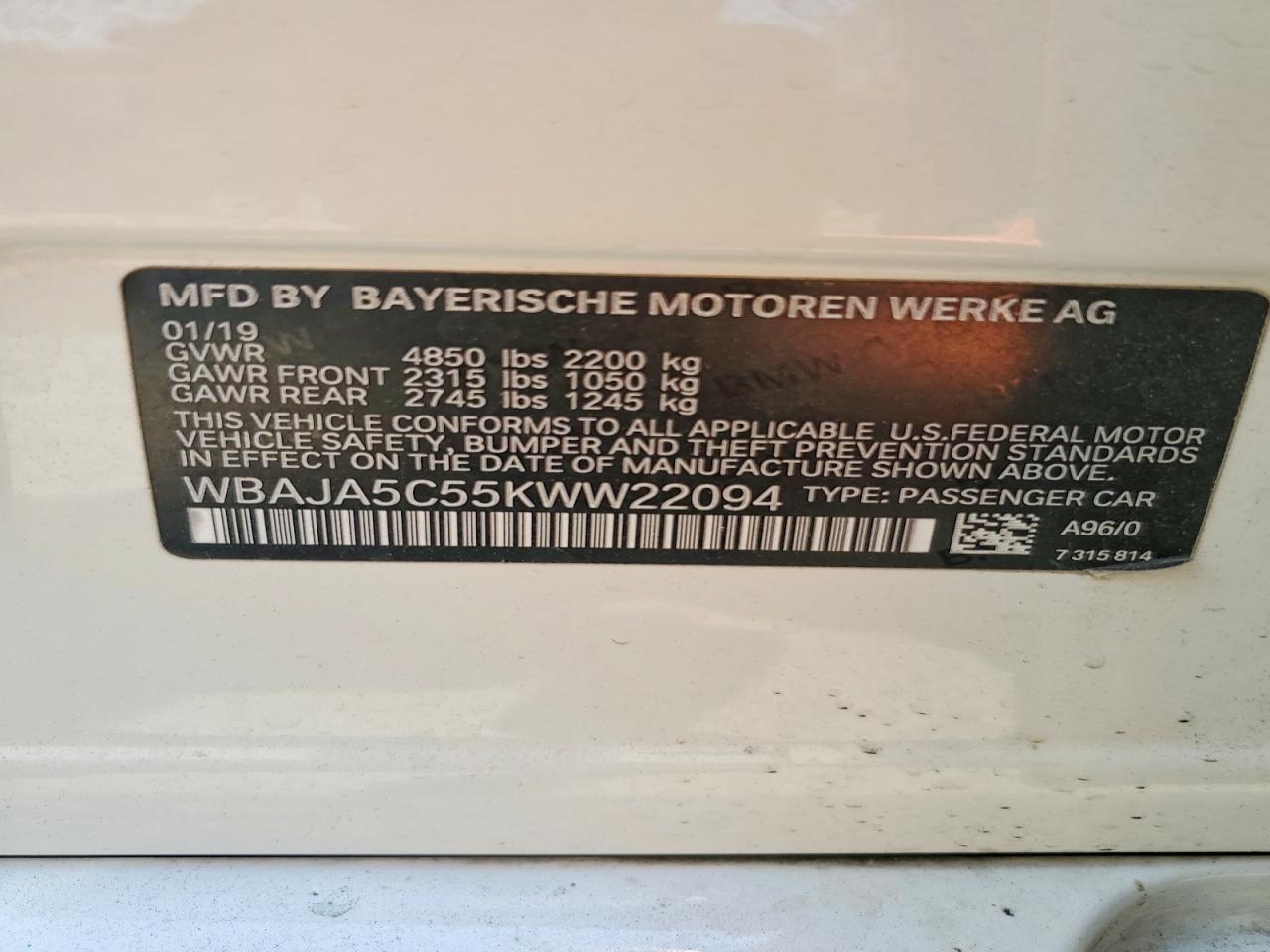 2019 BMW 530 I - zdjęcie 12