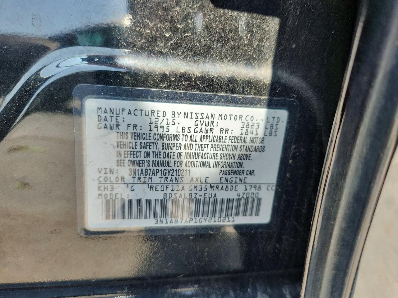 2016 Nissan Sentra S - zdjęcie 12