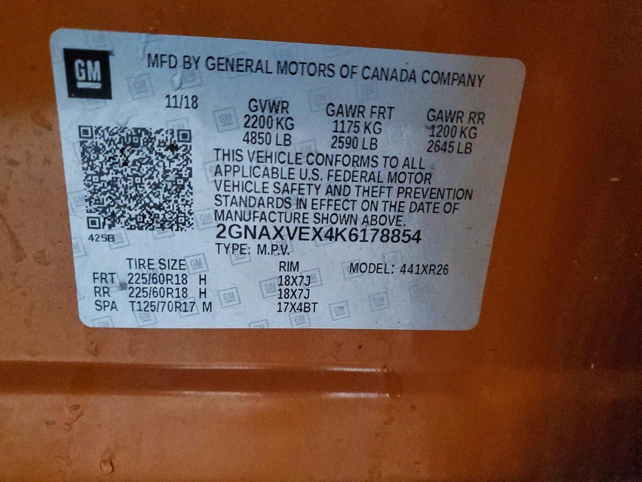 2019 Chev Equinox Lt - zdjęcie 14