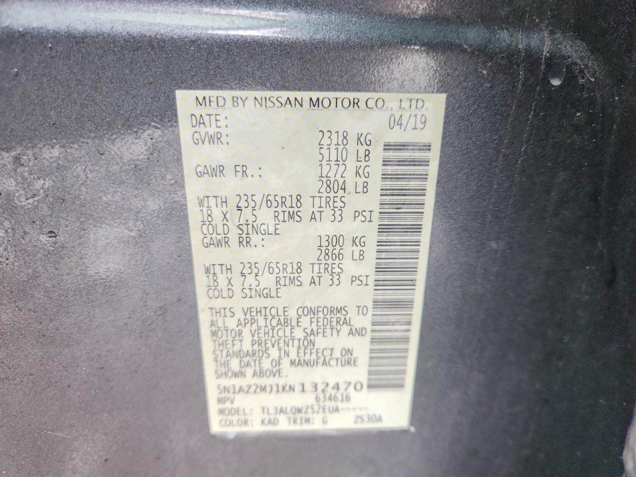2019 Nissan Murano Sv - zdjęcie 12