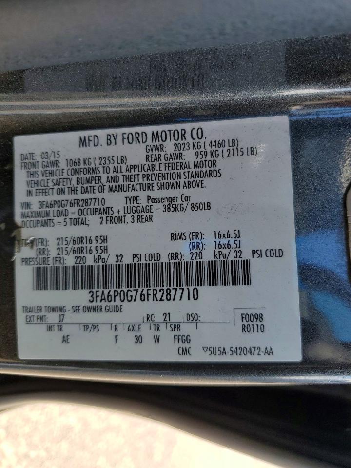 2015 Ford Fusion S - zdjęcie 12
