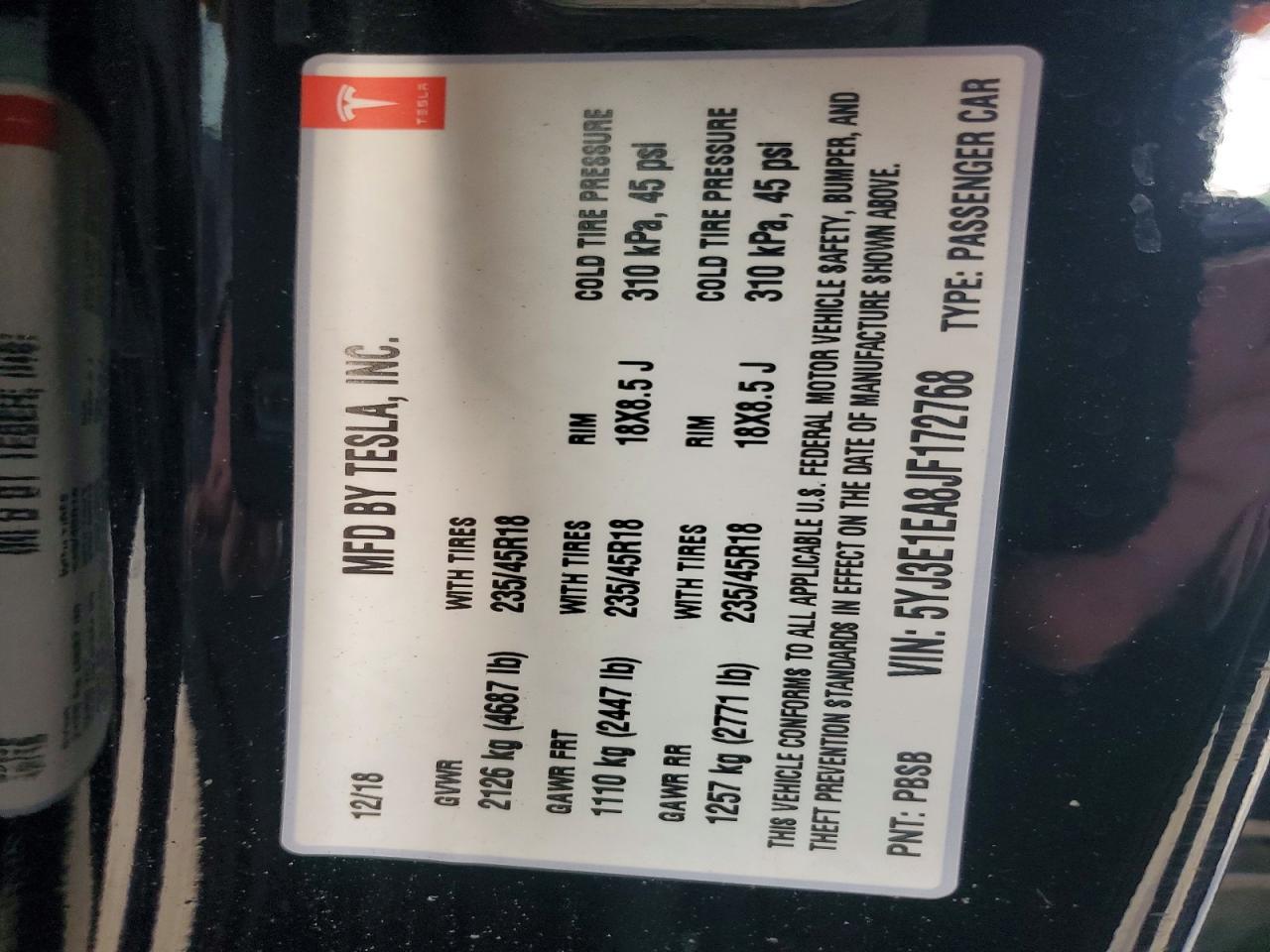 2018 Tesla Model 3 - zdjęcie 12