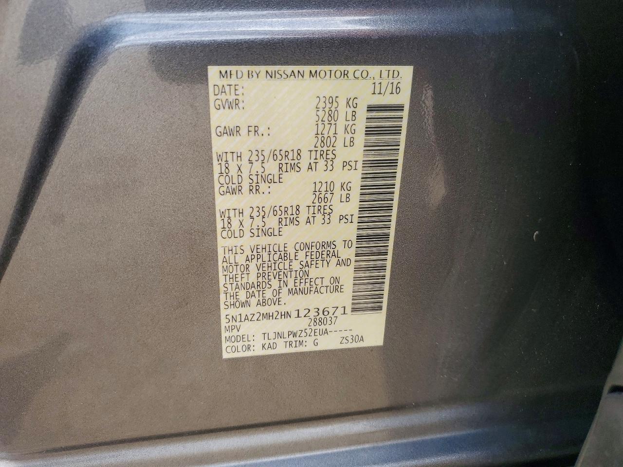 2017 Nissan Murano S - zdjęcie 13