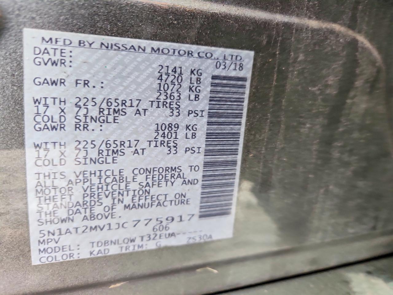 2018 Nissan Rogue Sv - zdjęcie 13