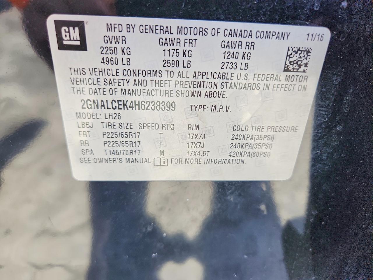 2017 Chevrolet Equinox Lt - zdjęcie 13