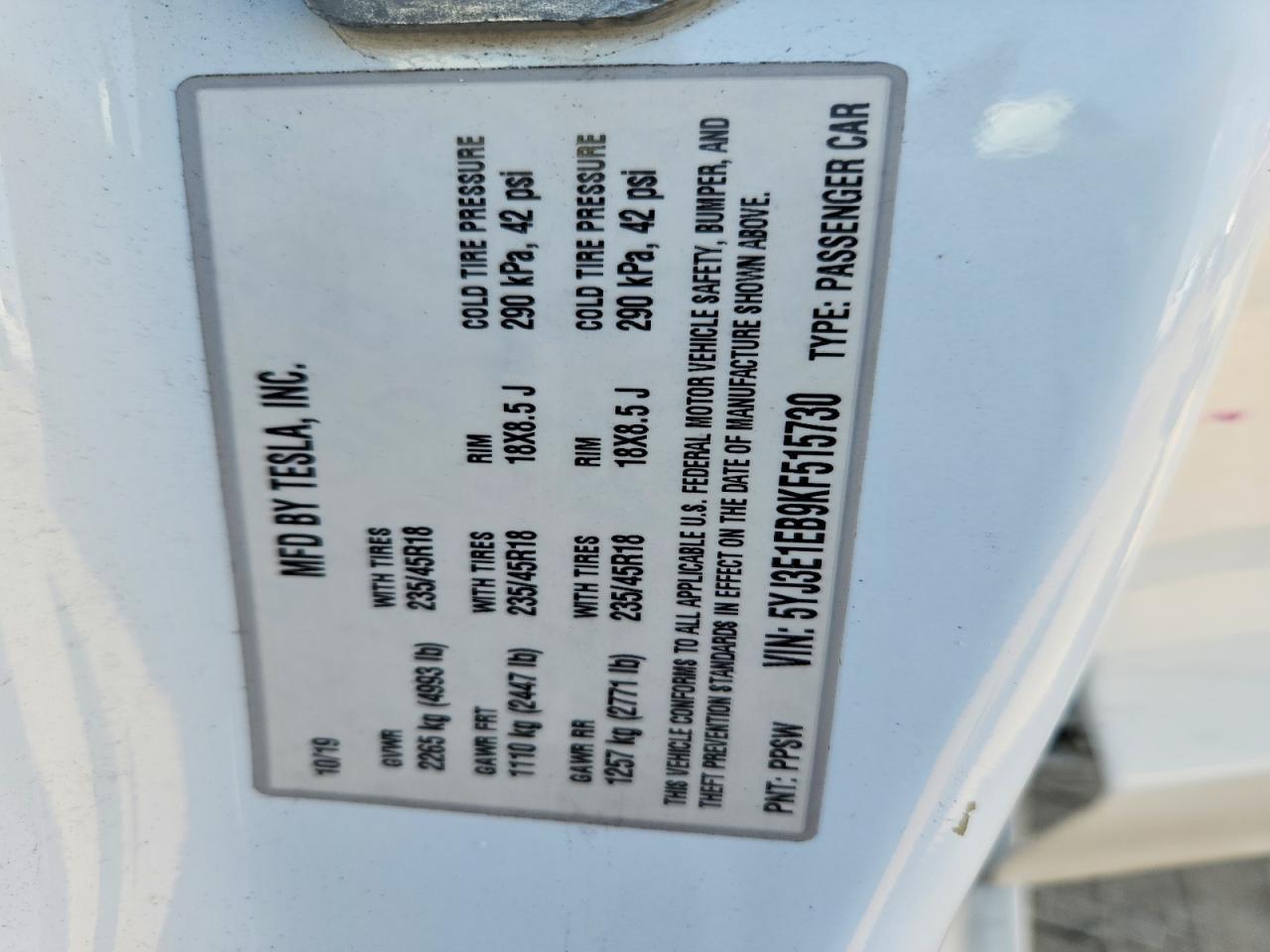 2019 Tesla Model 3 - zdjęcie 13