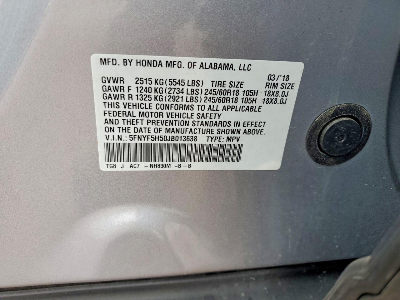 2018 Honda Pilot Exl - zdjęcie 13