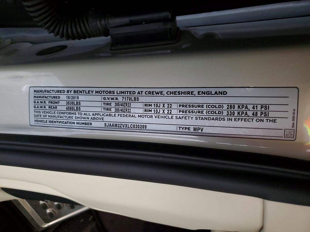 2020 Bentley Bentayga - zdjęcie 12