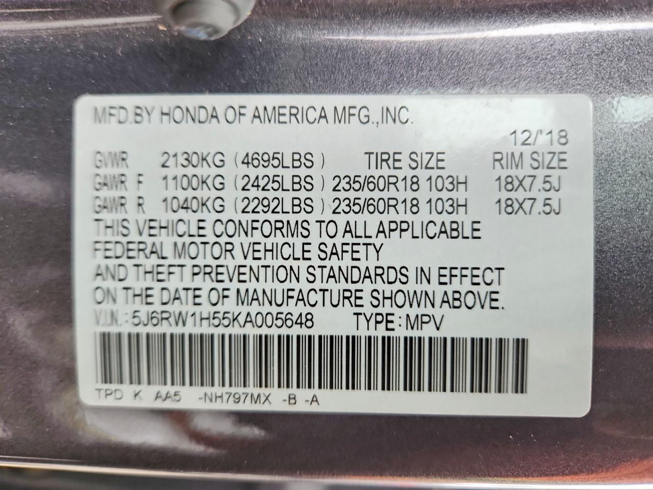 2019 Honda Cr-V Ex - zdjęcie 14