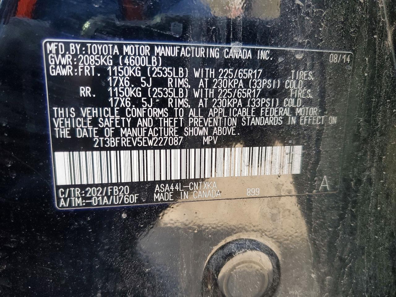 2014 Toyota Rav4 Le - zdjęcie 13