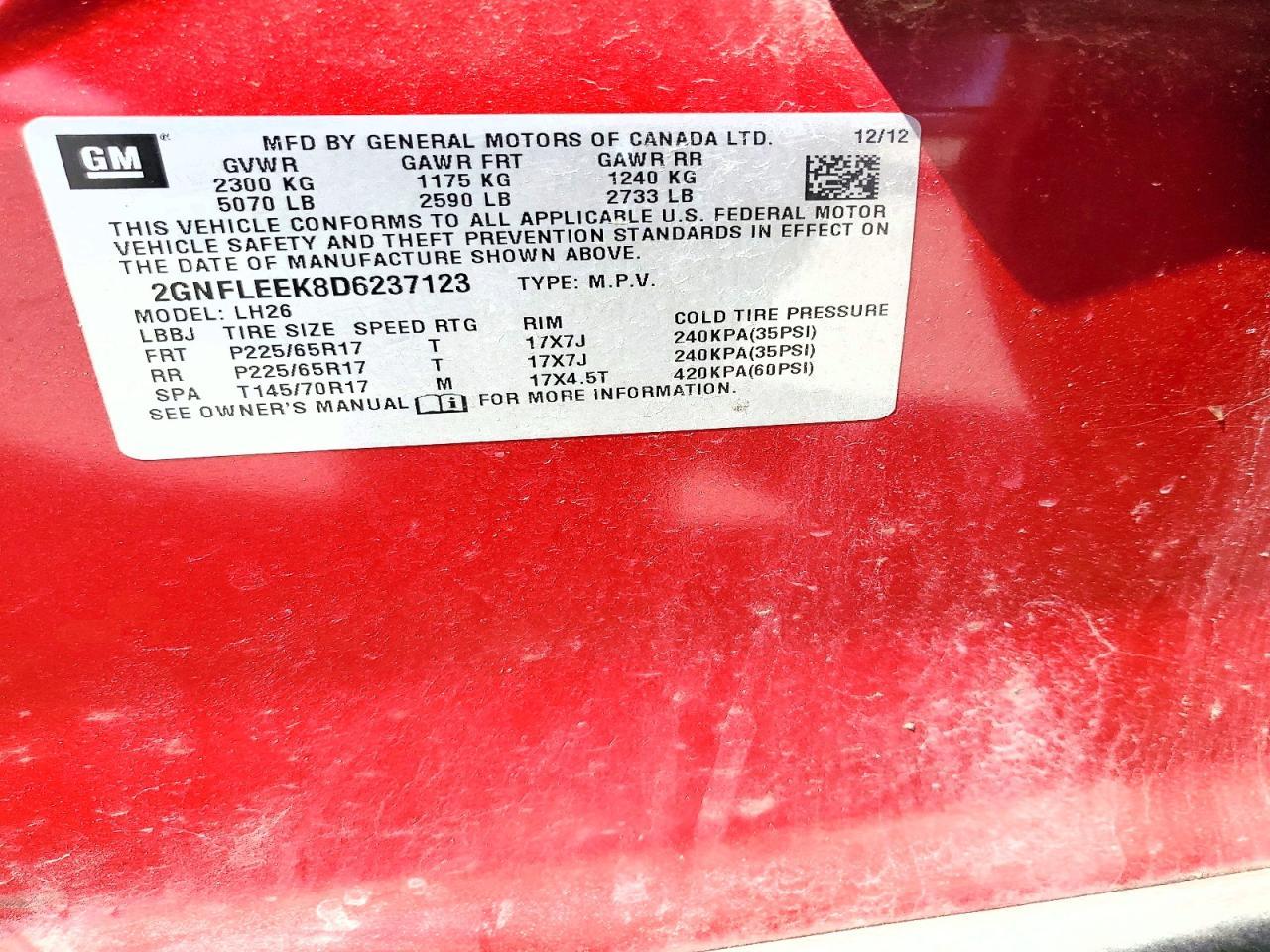 2013 Chevrolet Equinox Lt - zdjęcie 13