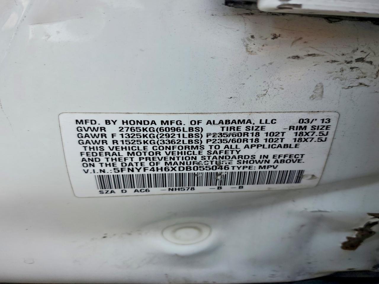 2013 Honda Pilot Exl - zdjęcie 14