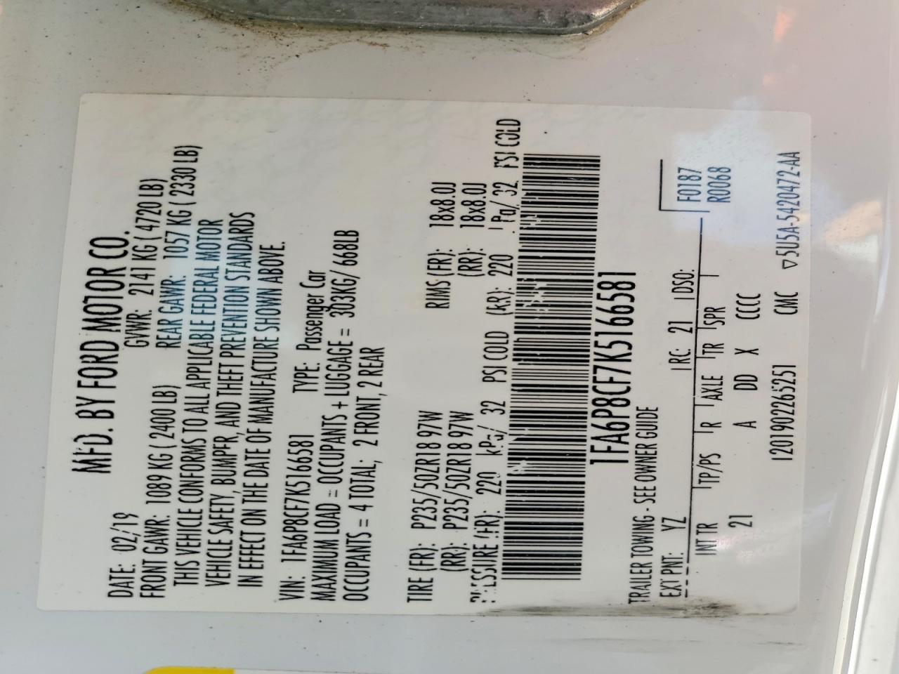 2019 Ford Mustang Gt - zdjęcie 14