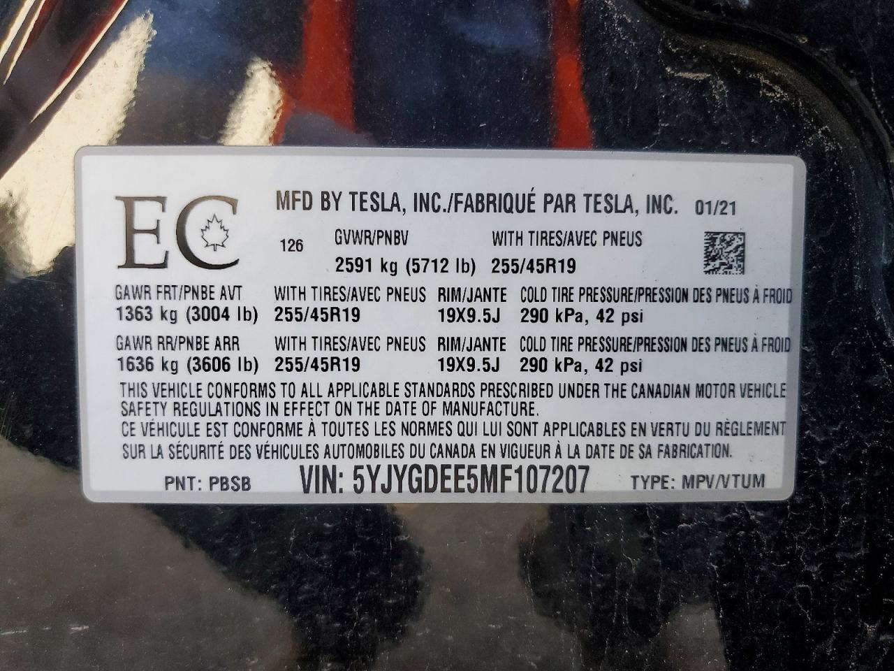 2021 Tesla Truck/Van Model Y 75D Long Ran - zdjęcie 13