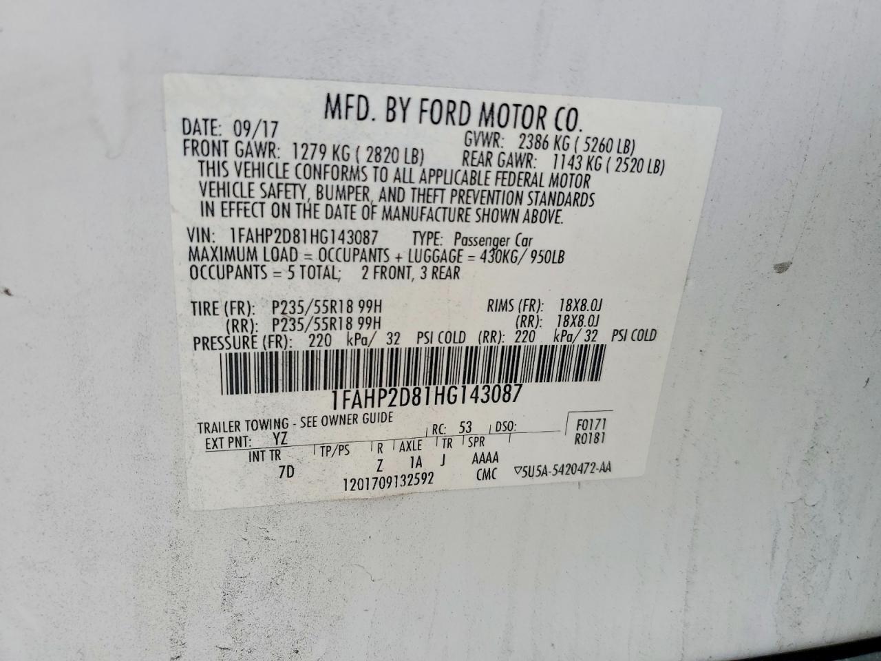 2017 Ford Taurus - zdjęcie 12