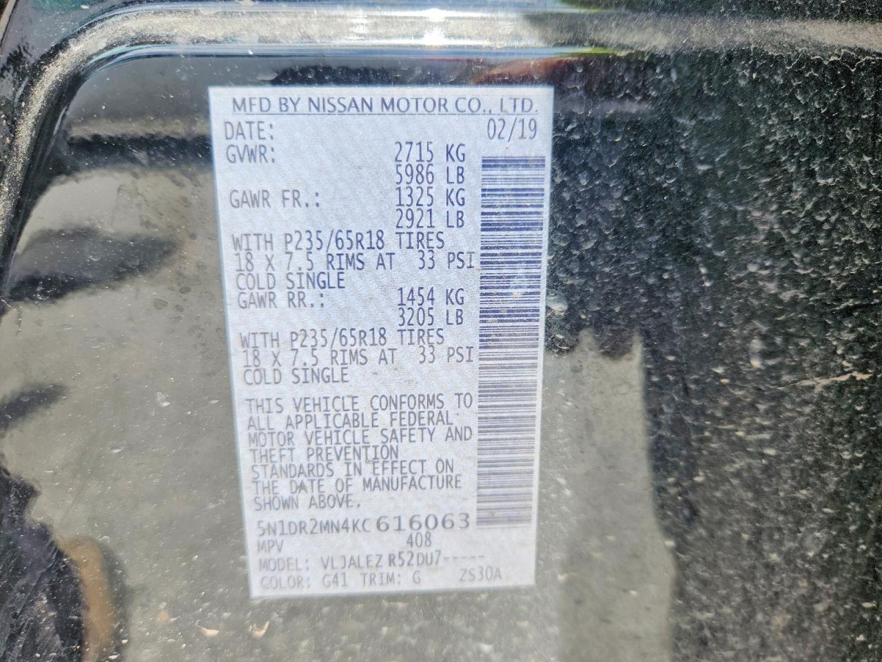 2019 Nissan Pathfinder Sv - zdjęcie 14