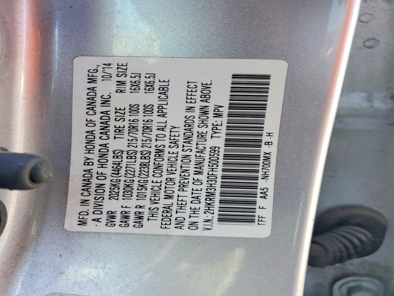 2015 Honda Cr-V Lx - zdjęcie 13