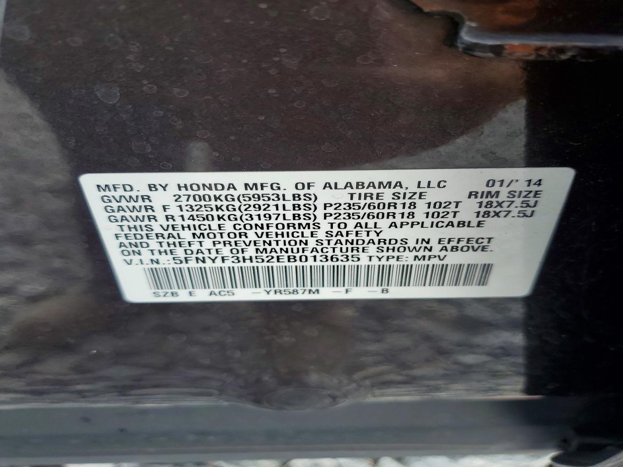 2014 Honda Pilot Exl - zdjęcie 12