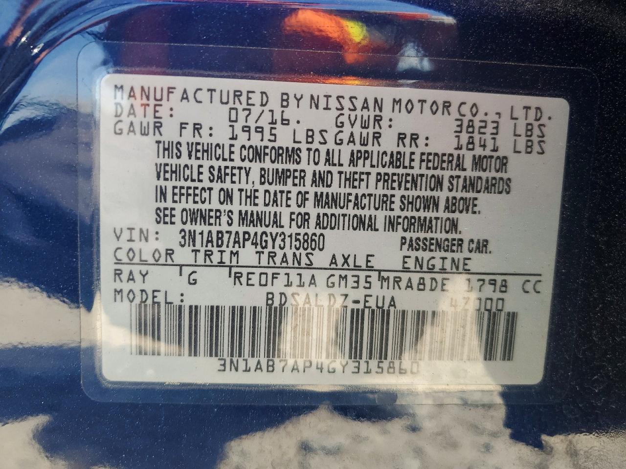 2016 Nissan Sentra Sv - zdjęcie 13