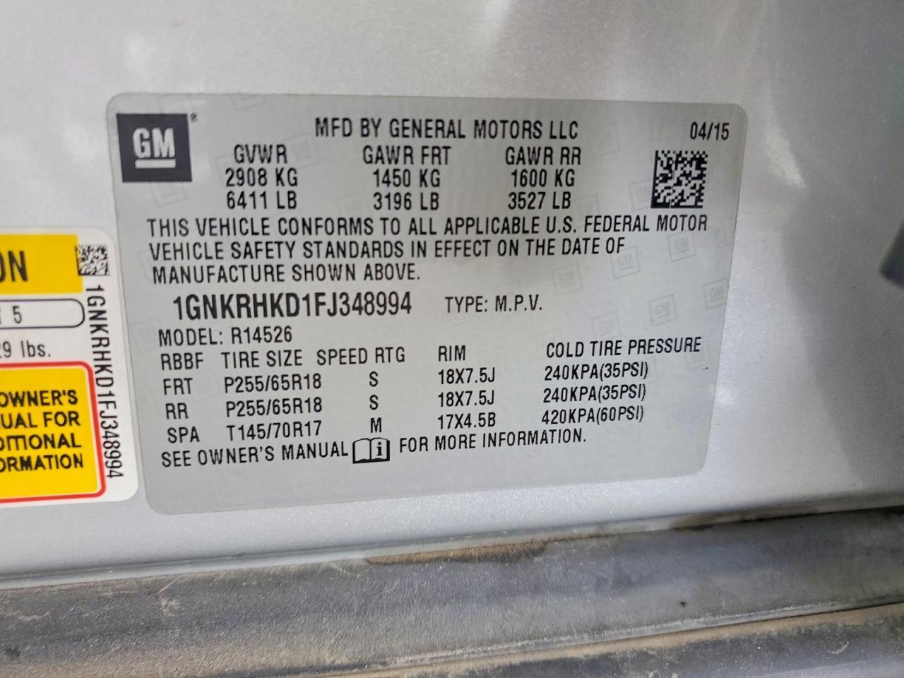 2015 Chevrolet Traverse Lt - zdjęcie 13