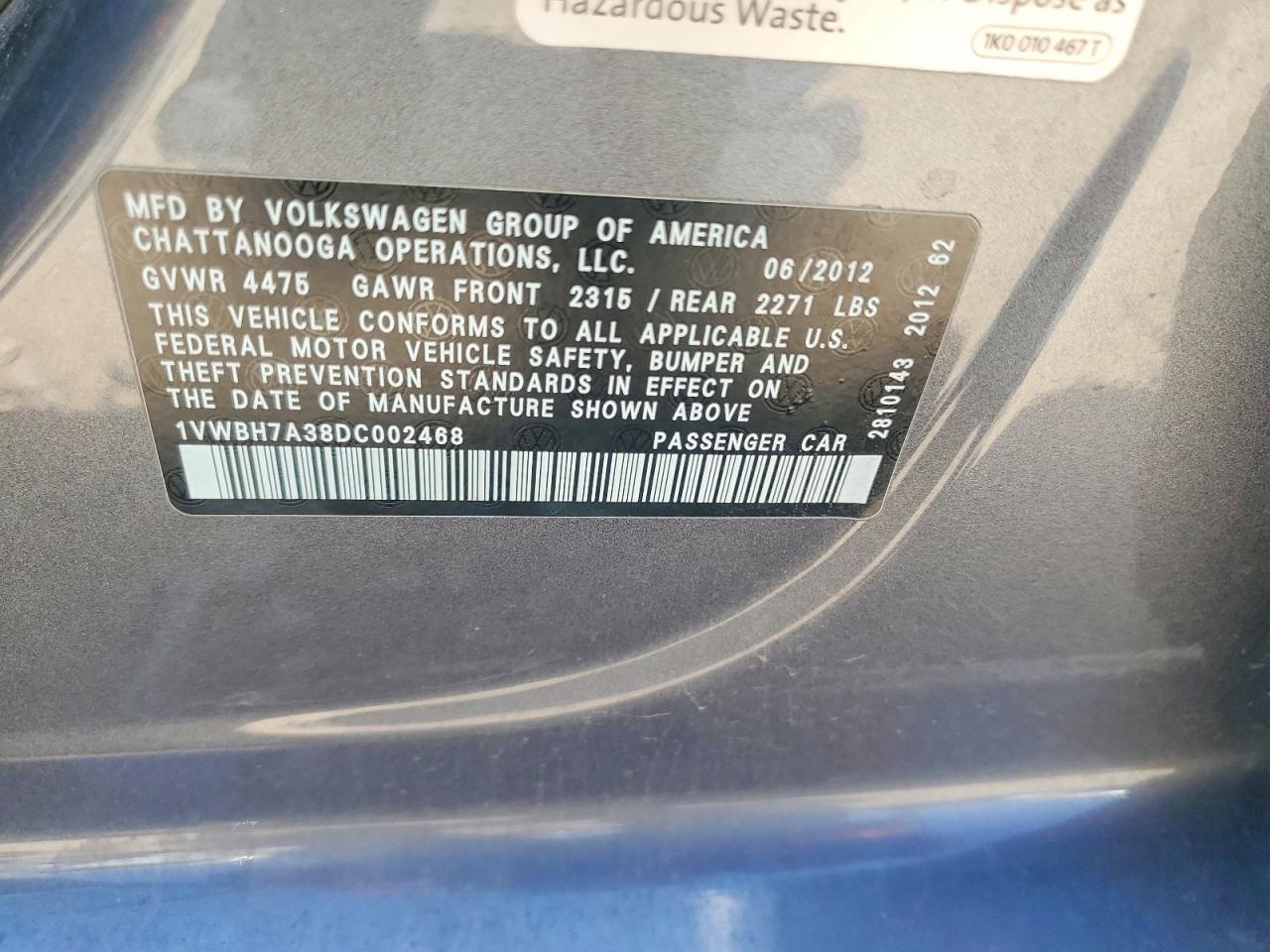 2013 Volkswagen Passat - zdjęcie 12