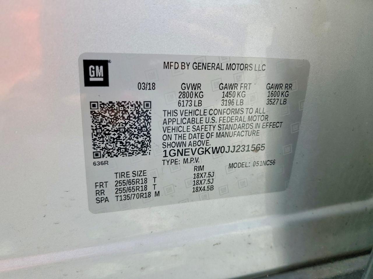 2018 Chevrolet Traverse Lt - zdjęcie 13