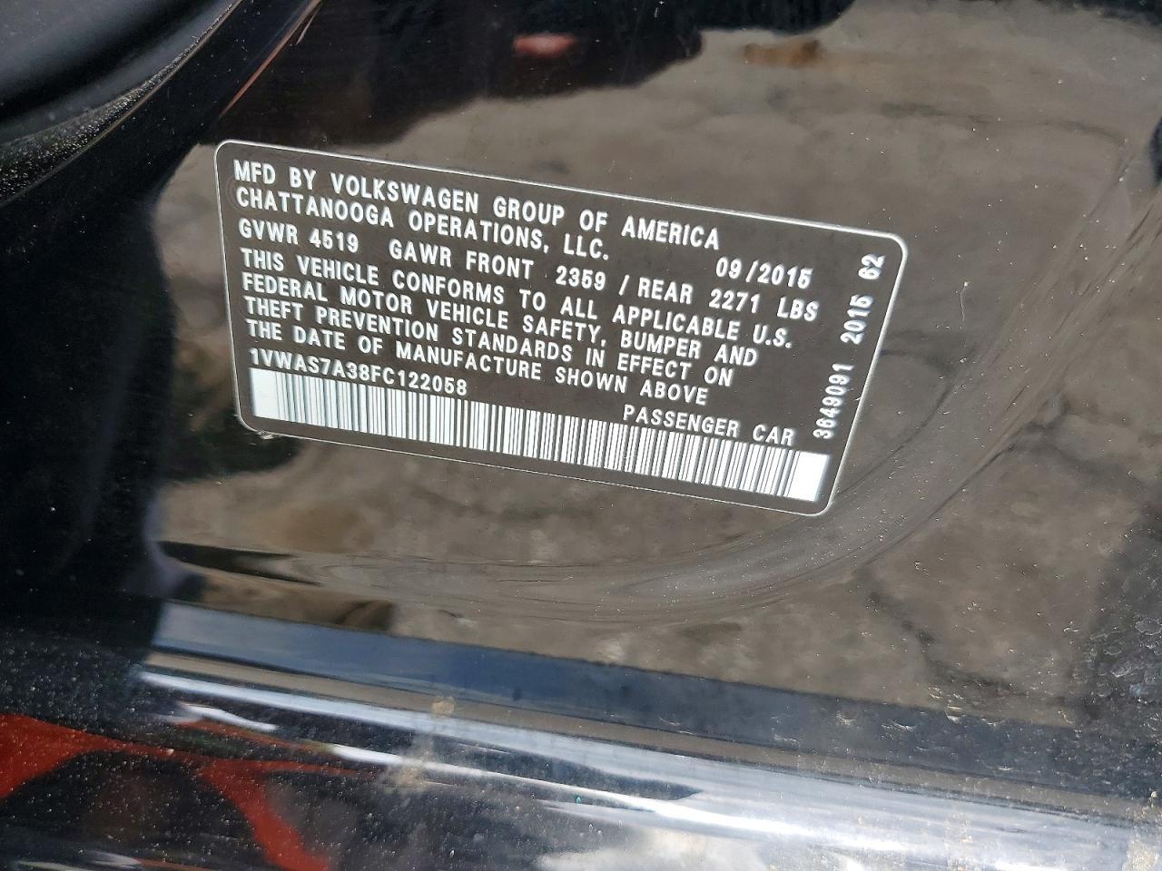 2015 Volkswagen Passat S - zdjęcie 12