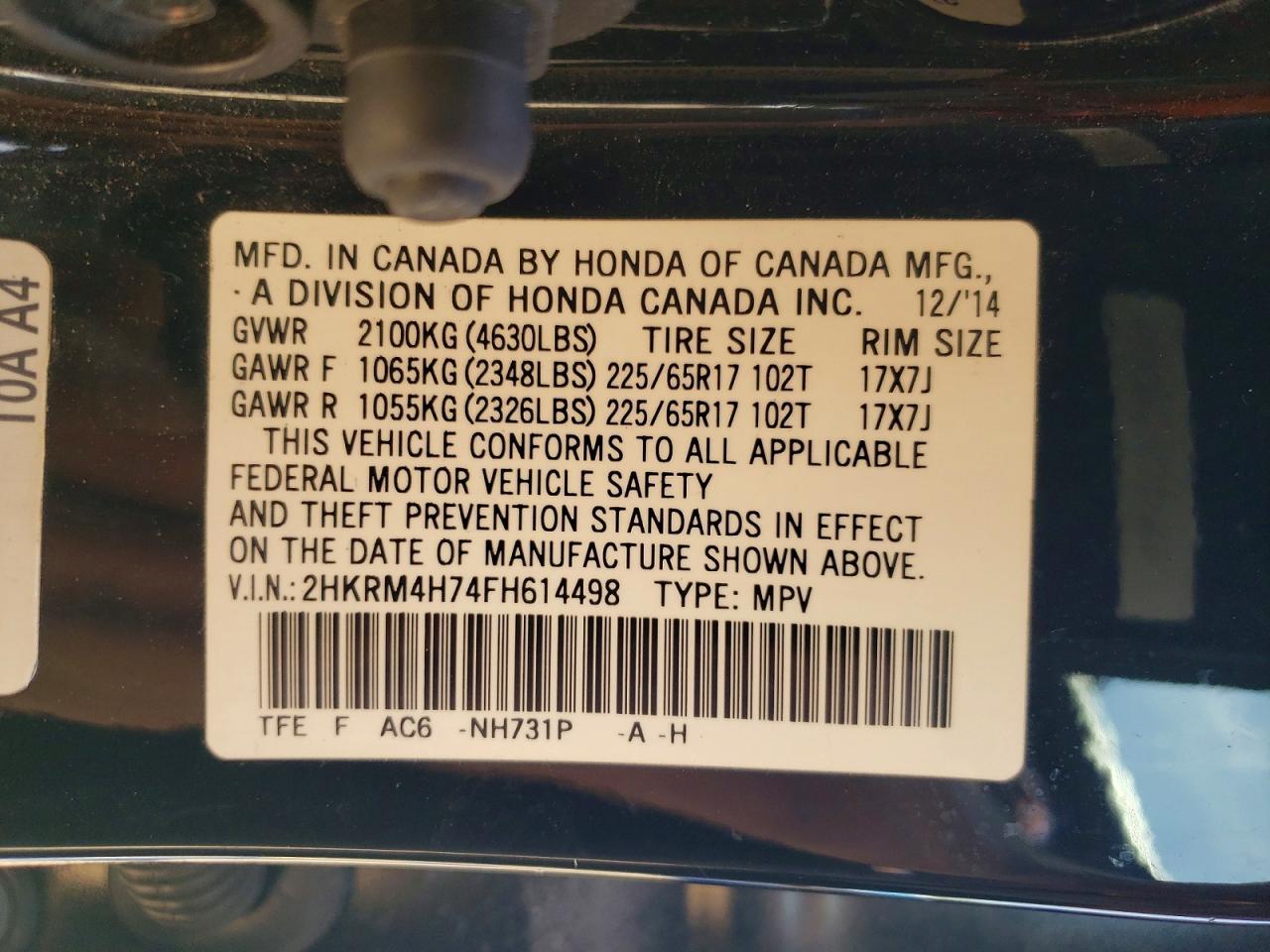 2015 Honda Cr-V Exl - zdjęcie 13