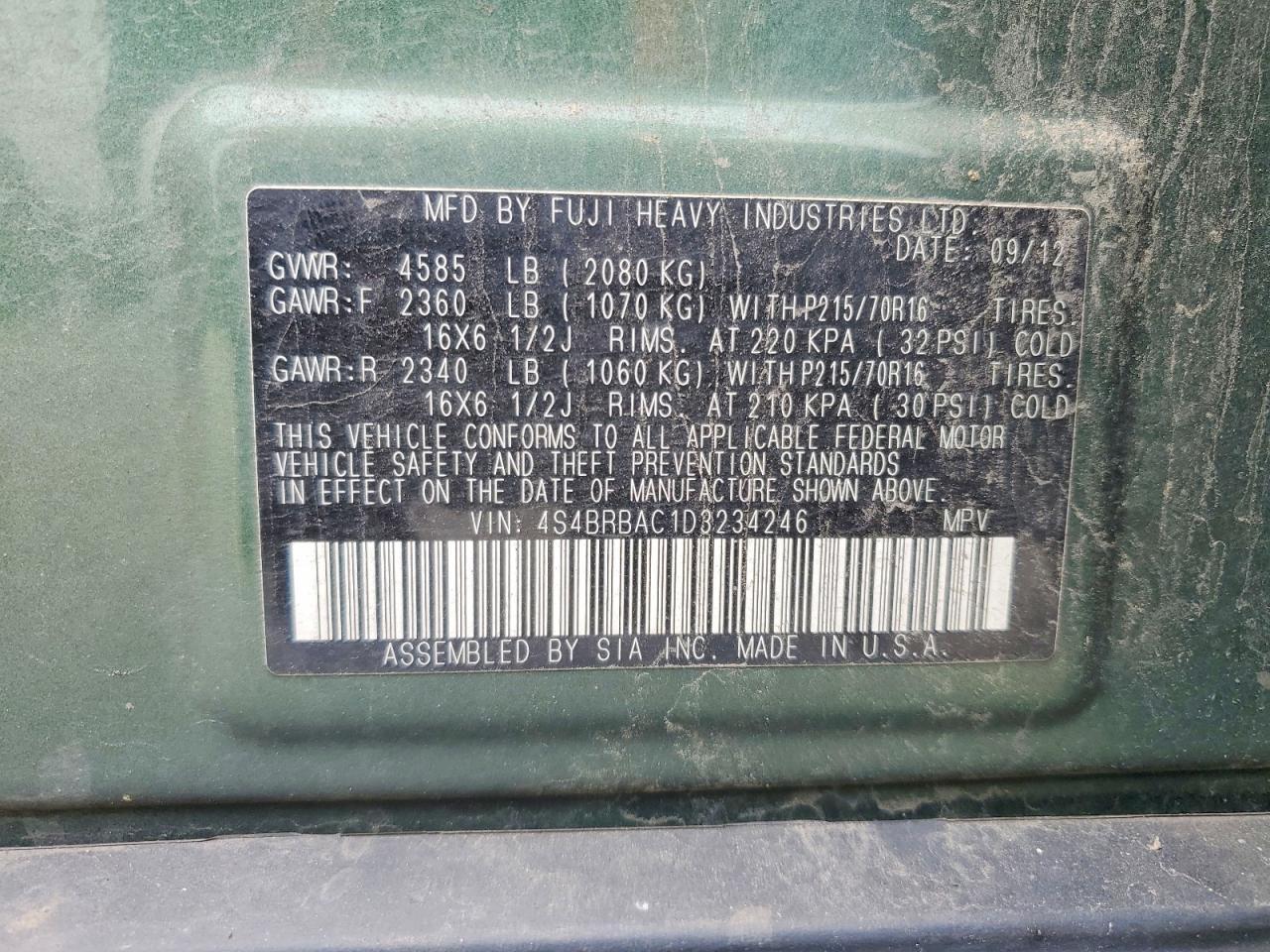 2013 Subaru Outback 2.5I - zdjęcie 12