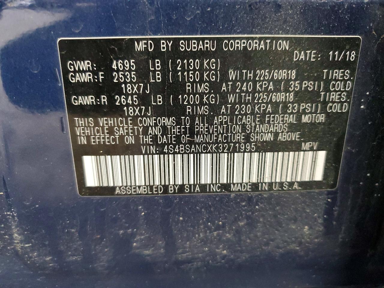 2019 Subaru Outback 2.5I Limited - zdjęcie 14