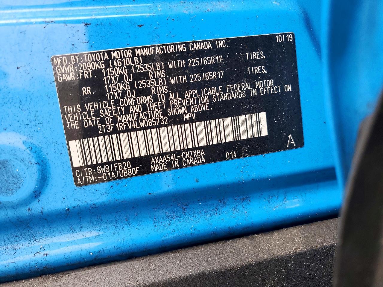 2020 Toyota Rav4 Le - zdjęcie 13