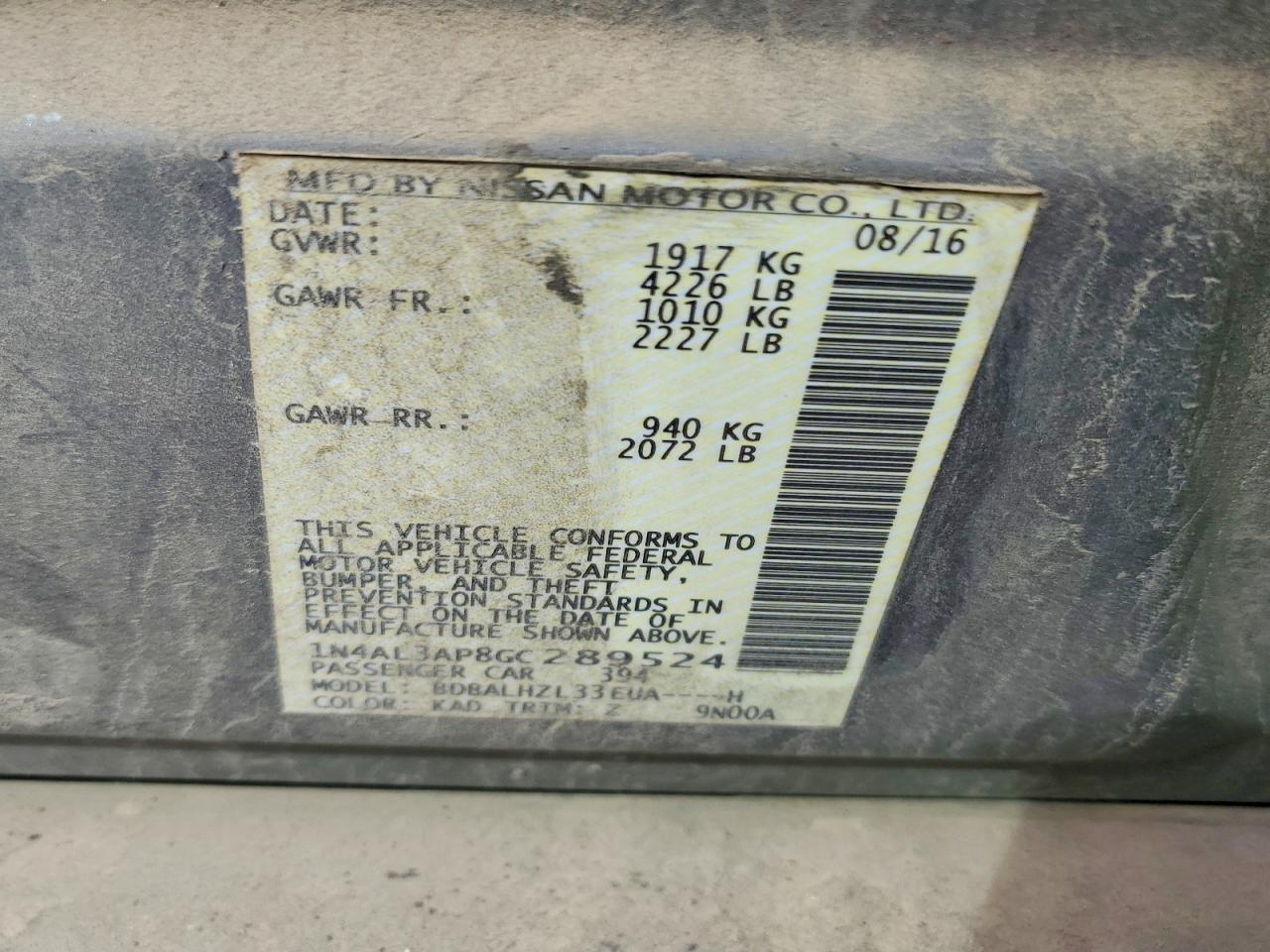 2016 Nissan Altima 2.5 Sr - zdjęcie 12