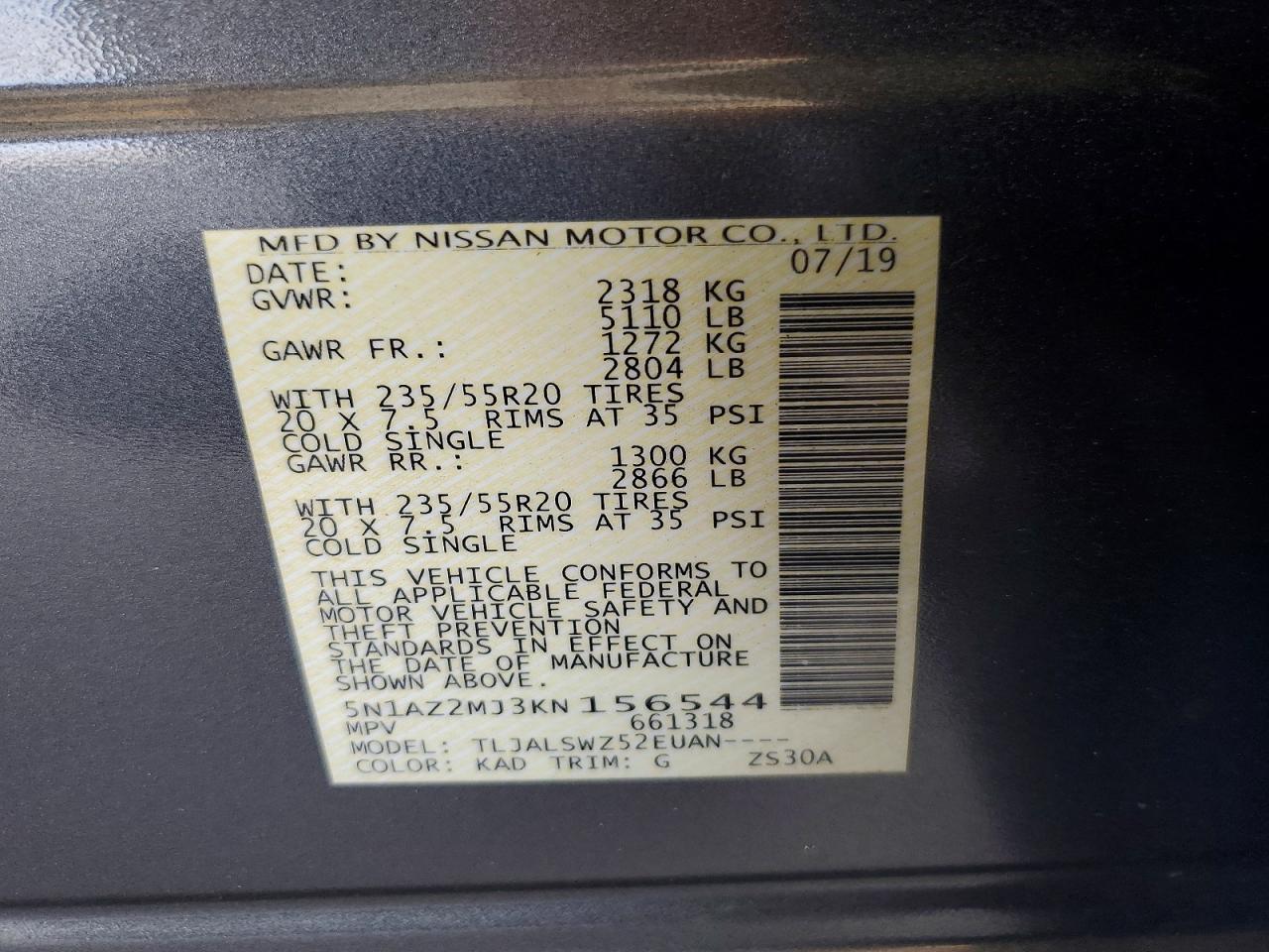 2019 Nissan Murano Platinum - zdjęcie 12