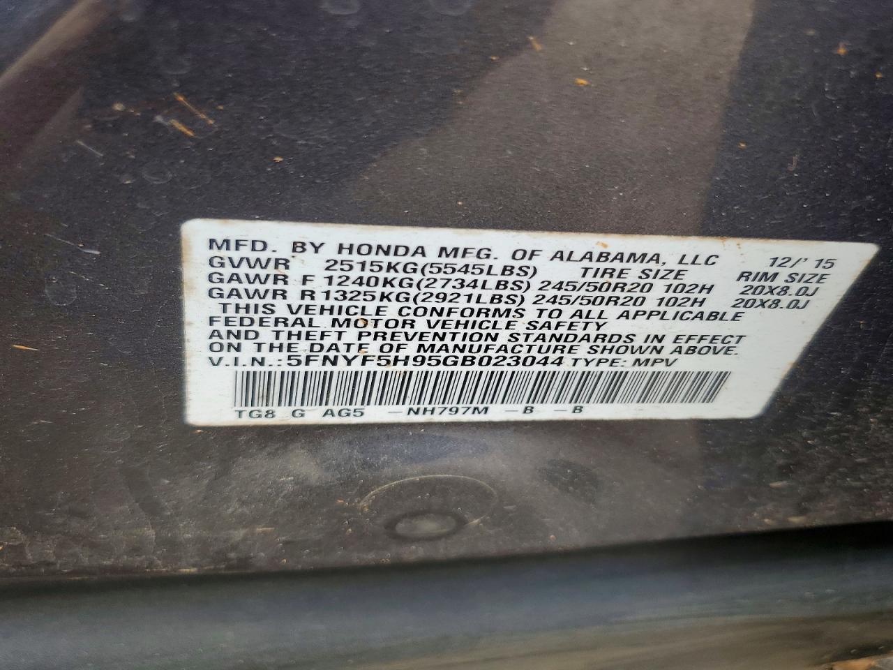 2016 Honda Pilot Touring - zdjęcie 13