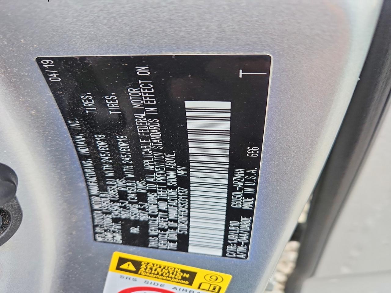 2019 Toyota Highlander Xle - zdjęcie 13