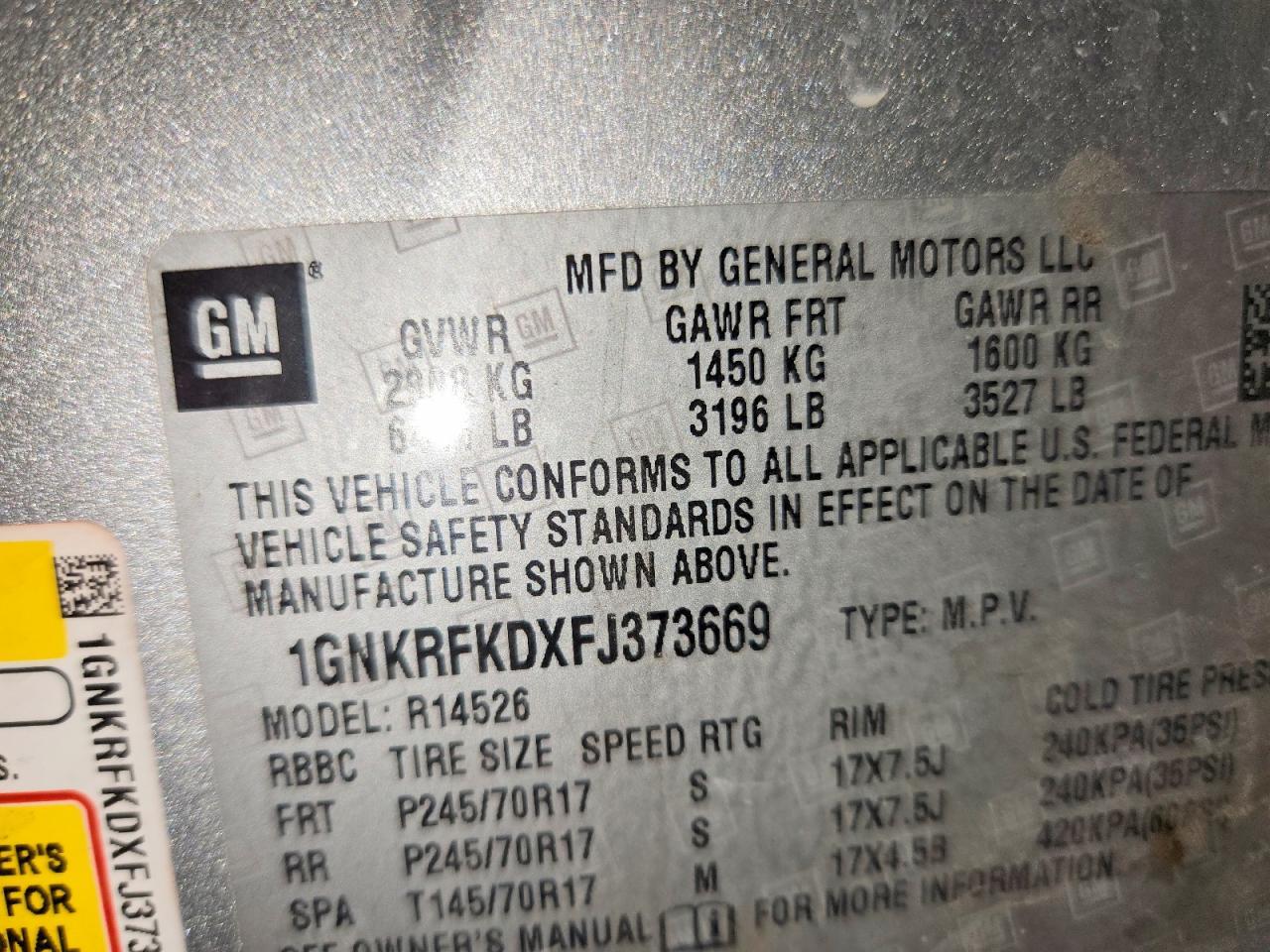 2015 Chevrolet Traverse Ls - zdjęcie 14