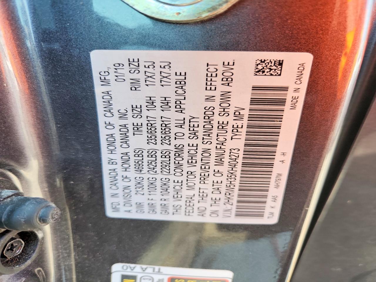 2019 Honda Cr-V Lx - zdjęcie 13