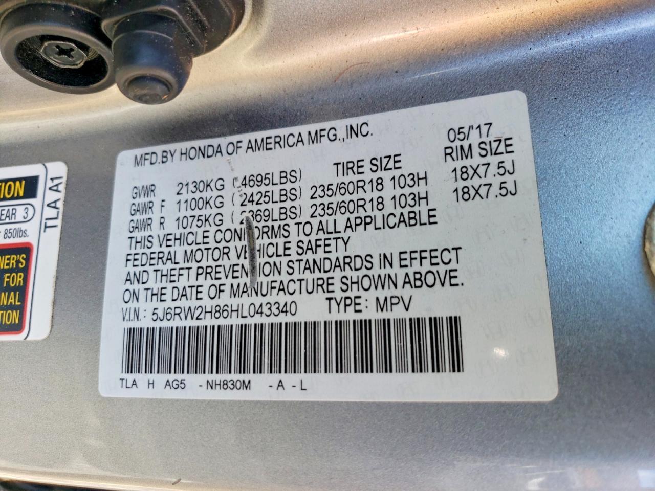 2017 Honda Cr-V Exl - zdjęcie 13