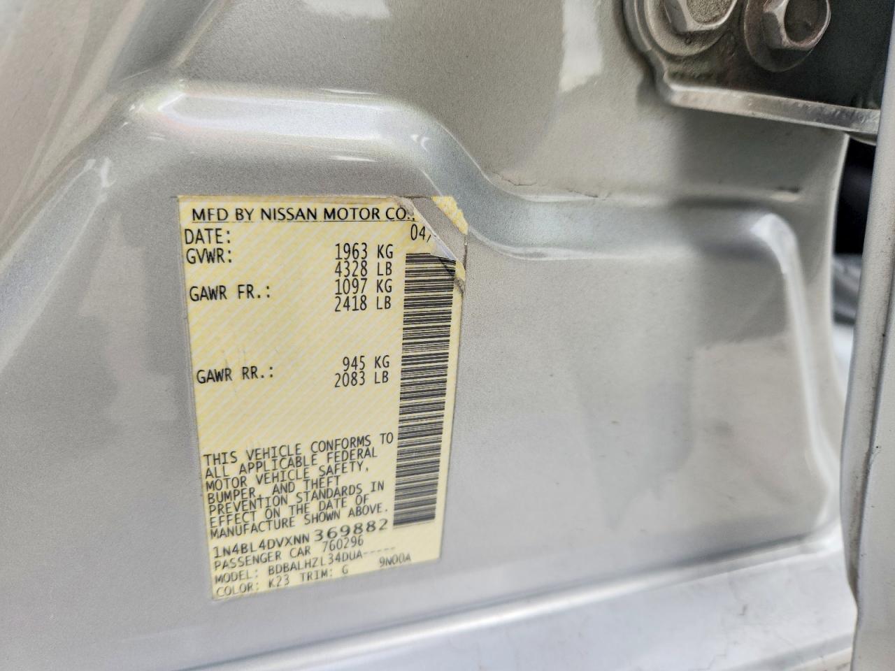 2022 Nissan Altima 2.5 Sv - zdjęcie 13