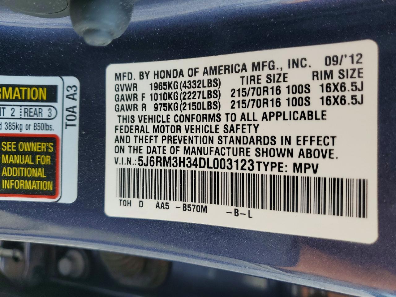 2013 Honda Cr-V Lx - zdjęcie 13