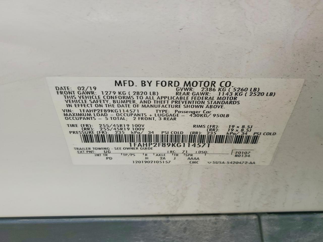 2019 Ford Taurus Limited - zdjęcie 12