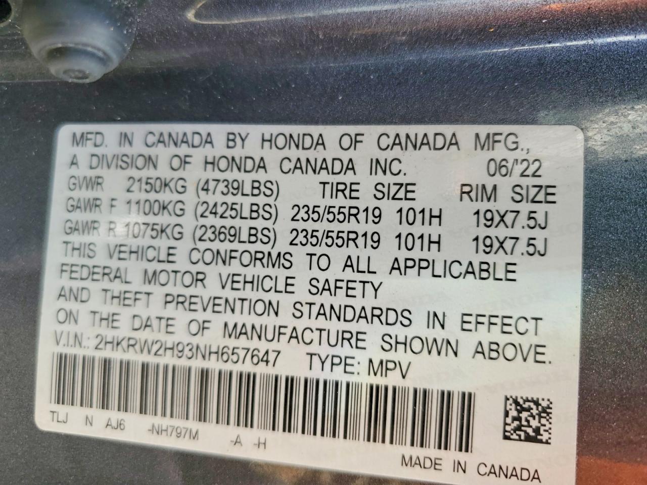 2022 Honda Cr-V Touring - zdjęcie 13