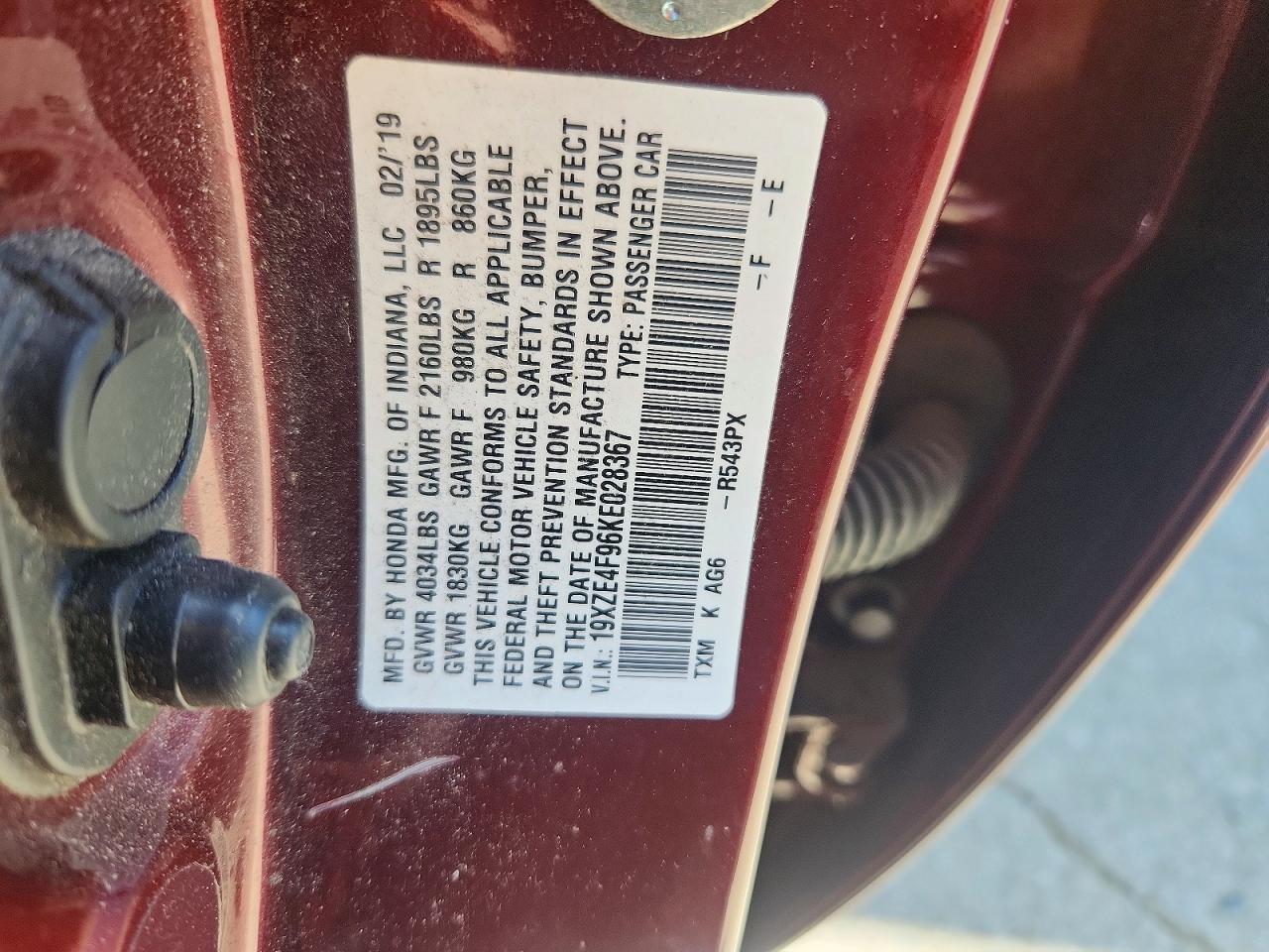 2019 Honda Insight Touring - zdjęcie 13