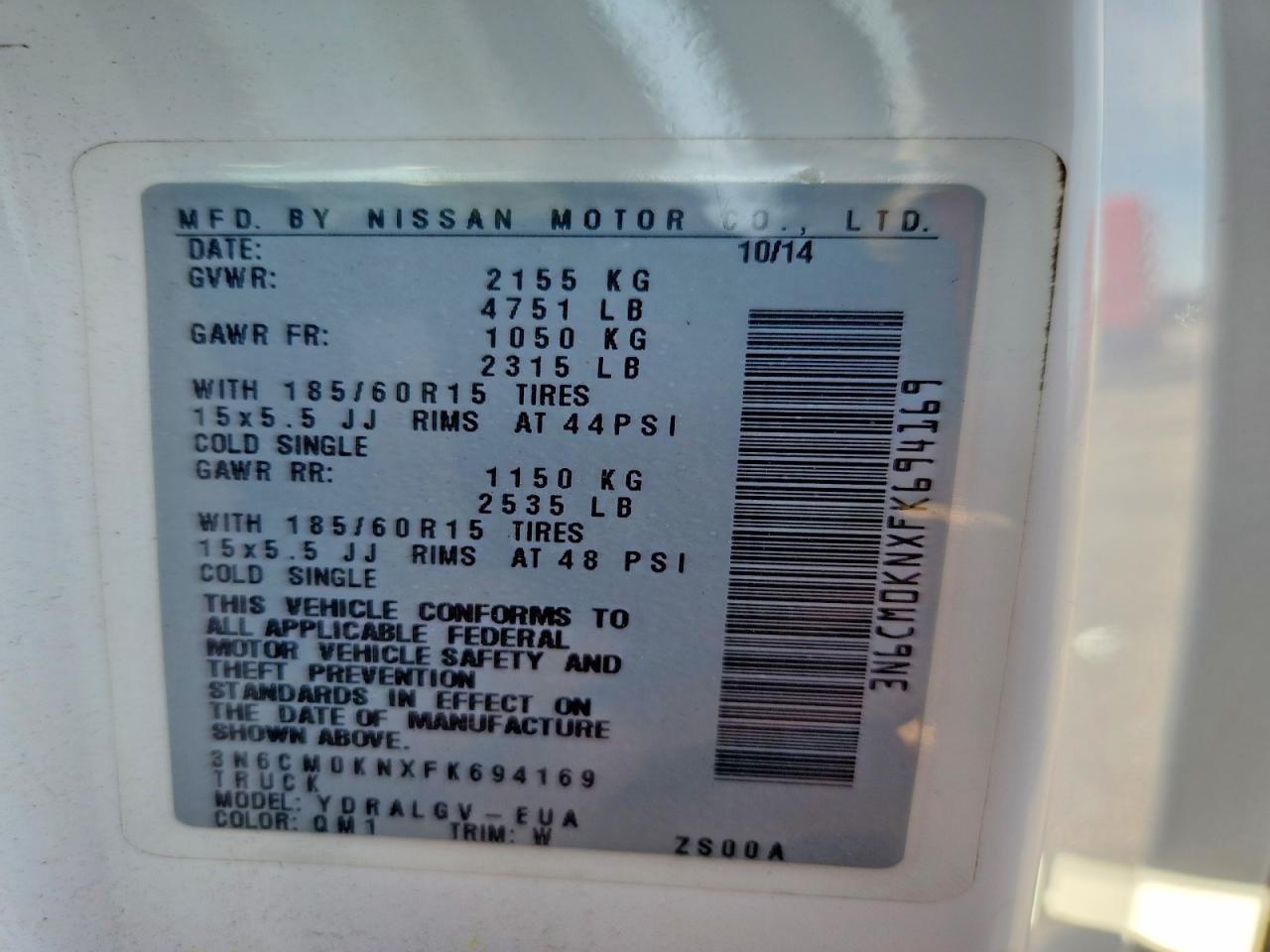 2015 Nissan Nv200 Sv - zdjęcie 13